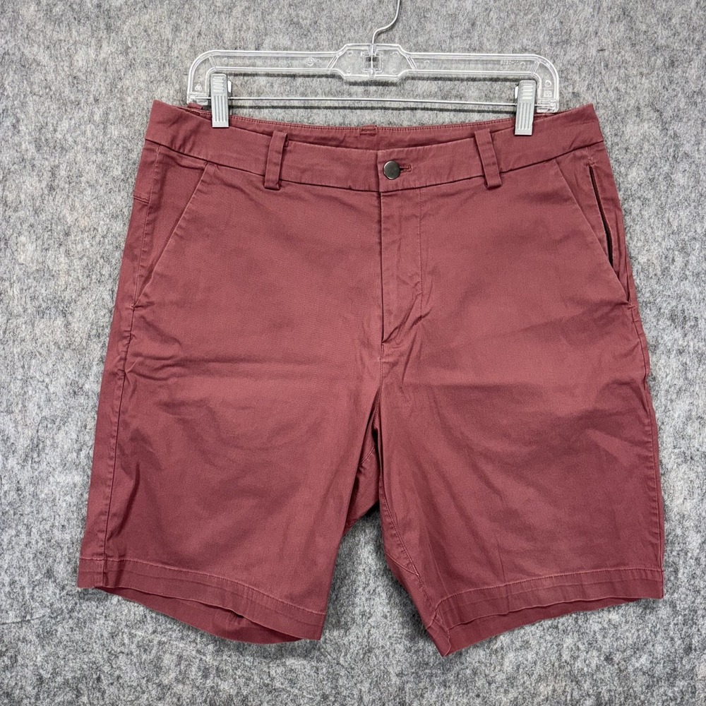 Lululemon Commission Shorts Men's 32 x 9 Slim Red Chino Golf Stretch LM7AAAS